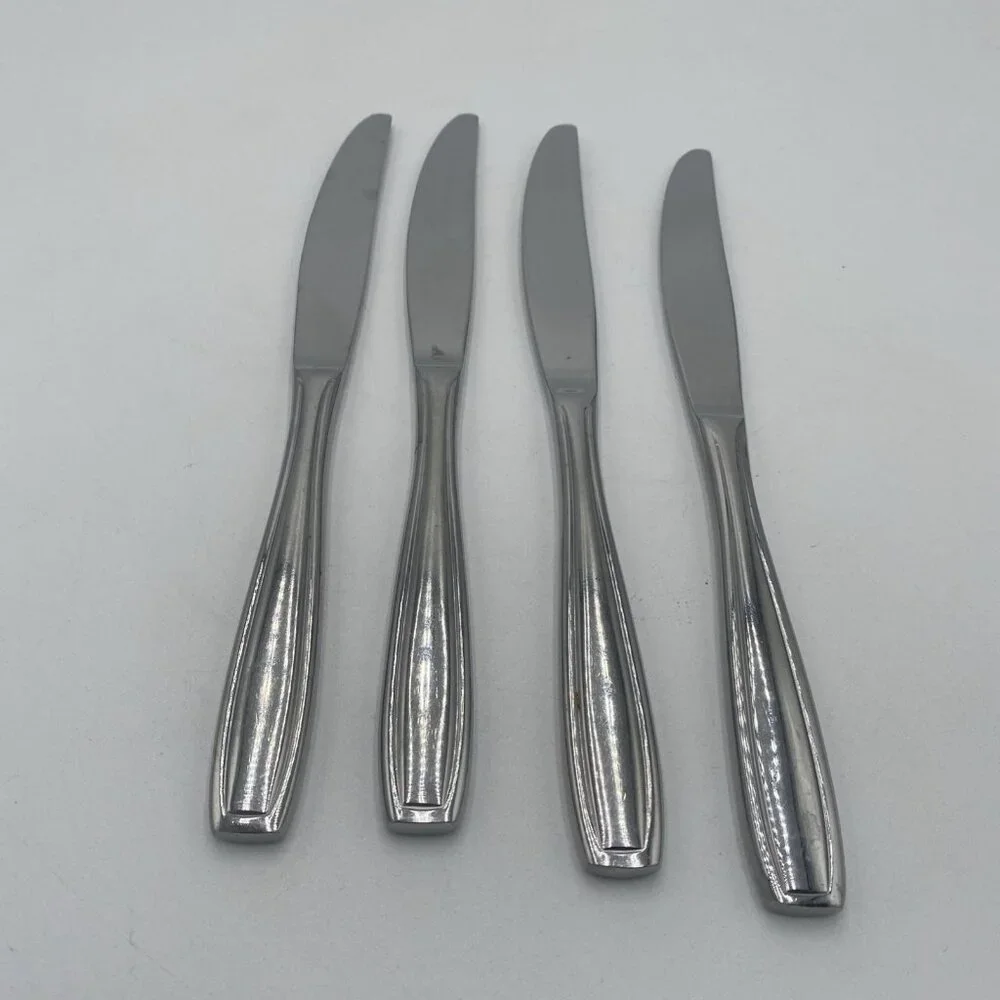 Oneida Satin Bristol Everdale Knives Set 4 Stainless Steel Flatware 9.5